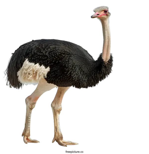 [Transparent Background PNG]Ostrich Standing on White Background