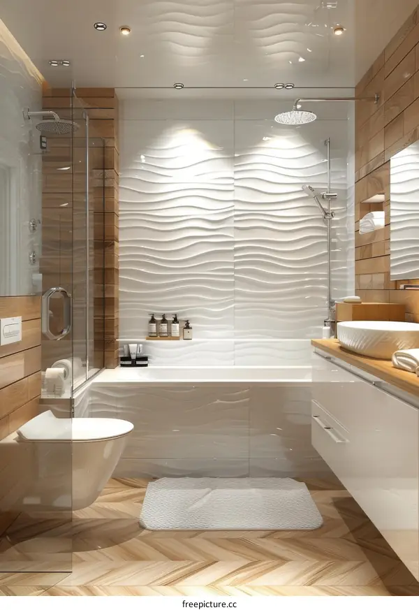 Modern Stylish Bathroom Design Illustration