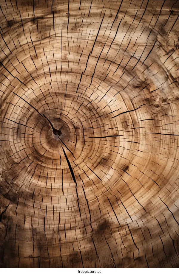Growth rings of a tree trunk