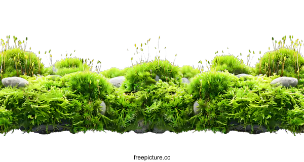 [Transparent Background PNG]Green Moss Isolated on White Background