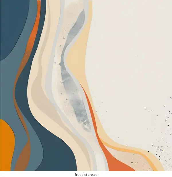 Abstract Art With Wavy Lines And Soft Colors