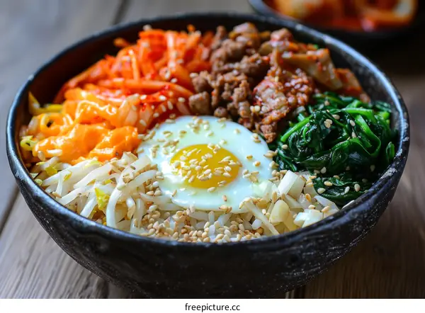 Savory Korean Bibimbap, Traditional Cuisine