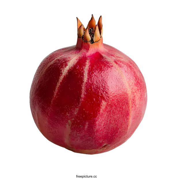 [Transparent Background PNG]Red Ripe Pomegranate Fruit Isolated On White Background