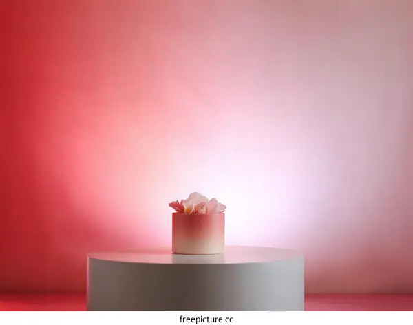 Elegant Pink Cake Display on Round Platform