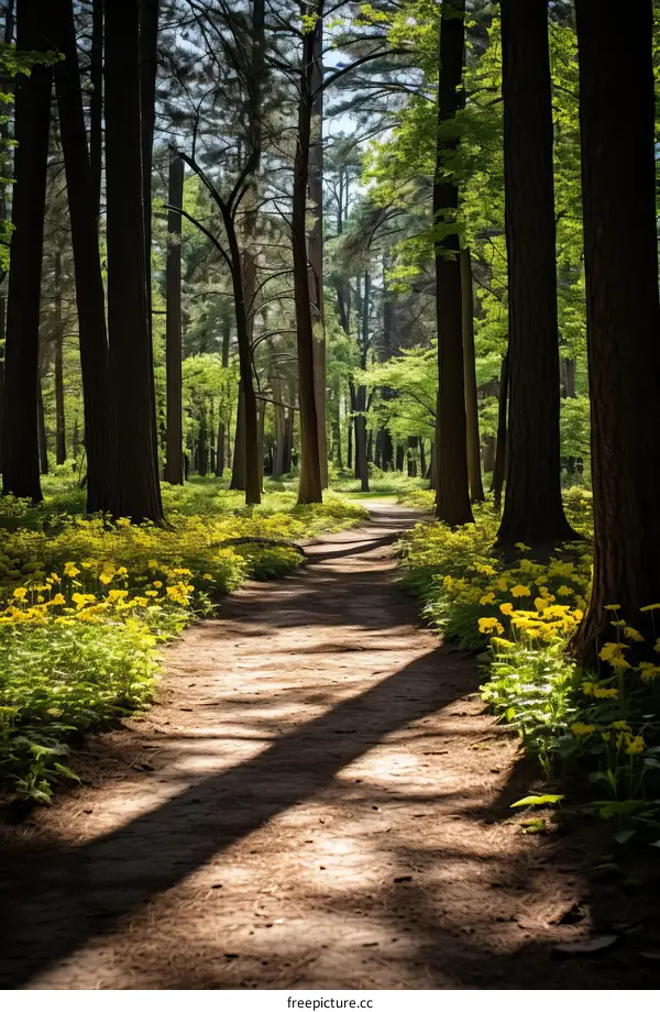 The path through the spring forest