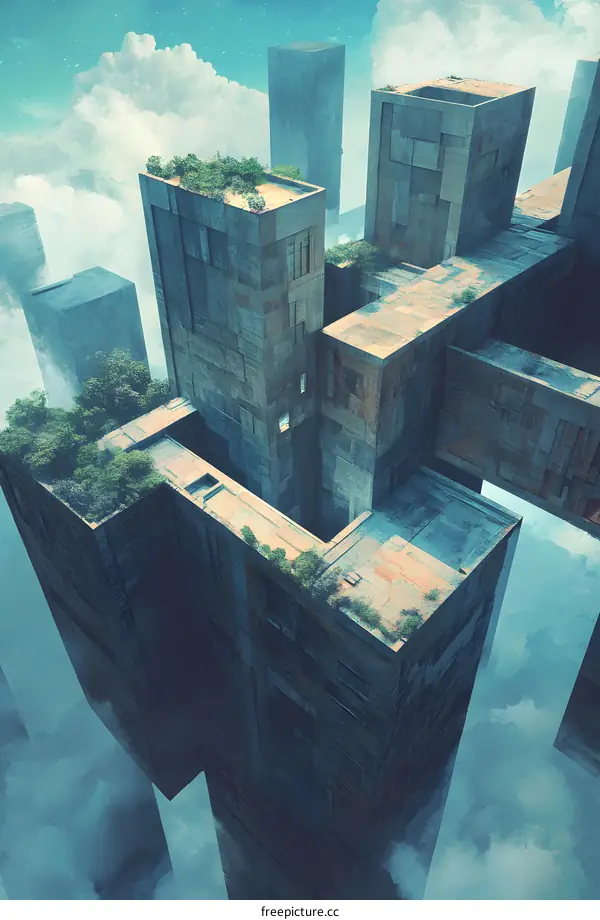 Futuristic Cityscape in the Clouds