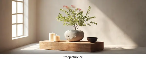 Minimalist Zen Style Home Decor Scene