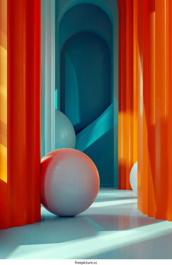 Orange and blue geometric shapes