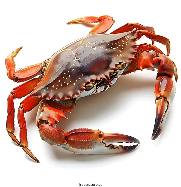 a red crab on white background