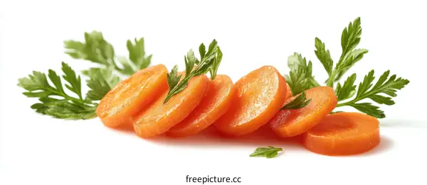 Freshly Sliced Carrots with Parsley