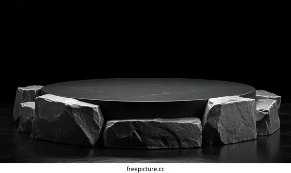 Dark Stone Product Display Podium