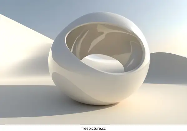 Abstract 3D White Geometric Shape Design