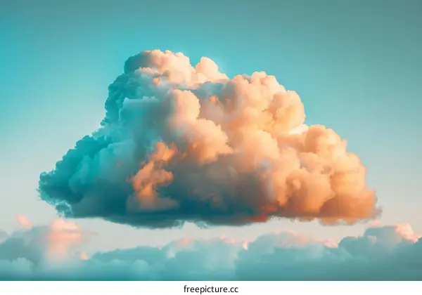 A large white cloud against a blue sky