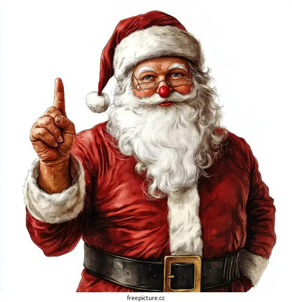 Santa Claus Illustration with Festive Gesture
