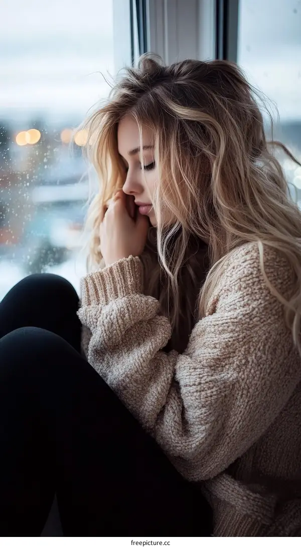 Woman by the Window in Winter