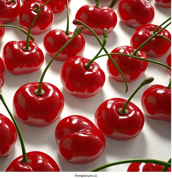 Close-up of Multiple Red Cherries