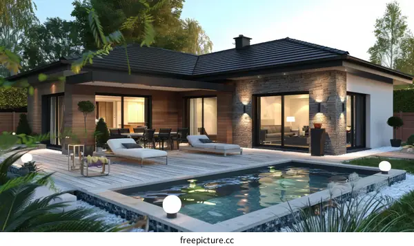 Modern house with swimming pool