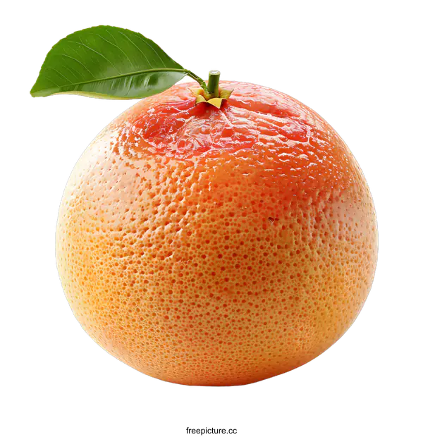 [Transparent Background PNG]Fresh grapefruit with leaf
