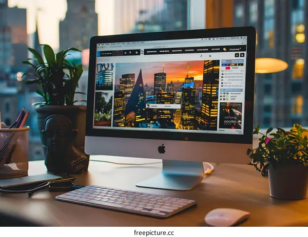 Modern Office Workspace With Desktop Computer