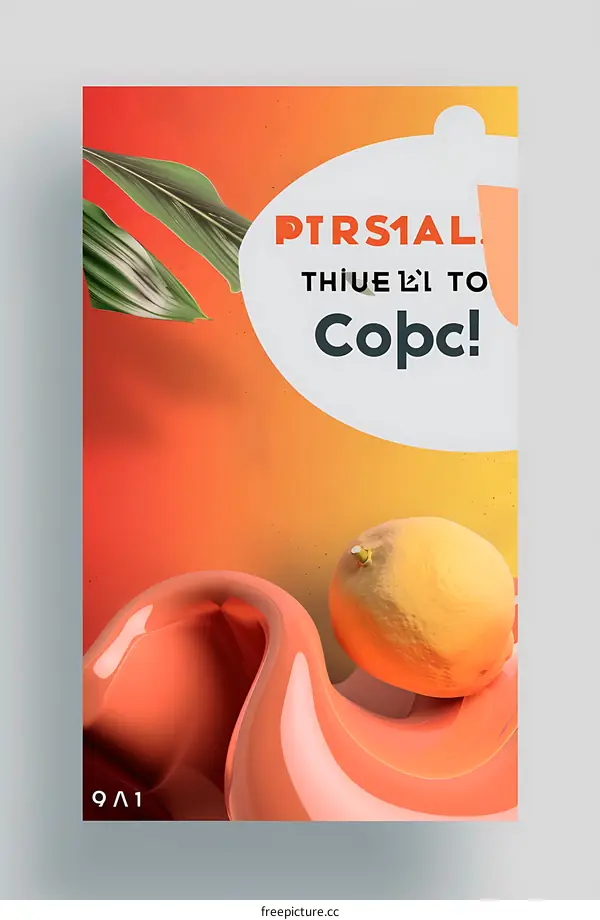 Abstract Orange Background With Lemon