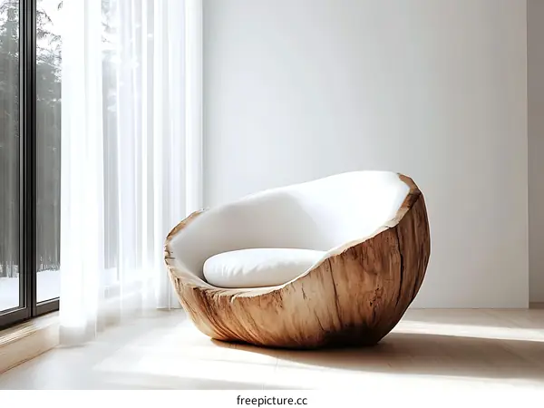 Unique Wooden Chair Design in Modern Room
