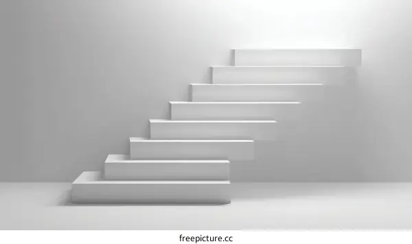 Abstract White Stairway Design Illustration