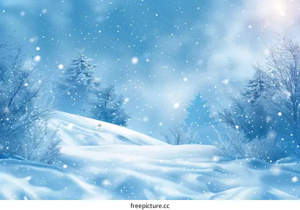 Winter Solitude: A Peaceful Snowy Forest