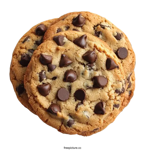 [Transparent Background PNG]Close Up View of Chocolate Chip Cookies