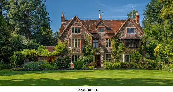 A charming countryside home with a manicured garden