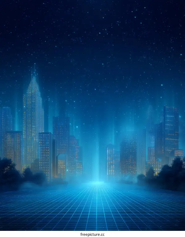Futuristic Cityscape at Night