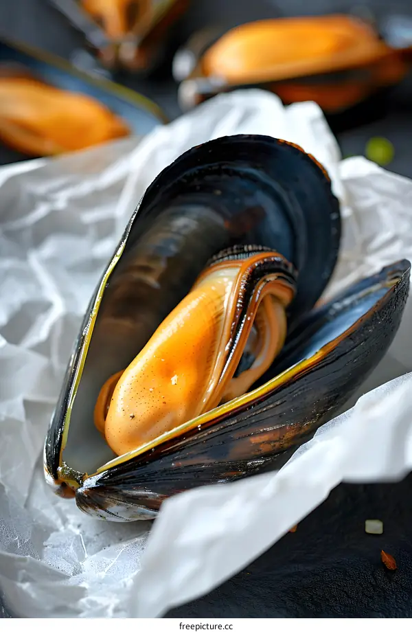 Steamed Mussel Open Shell