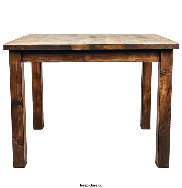 [Transparent Background PNG]Wooden Square Dining Table
