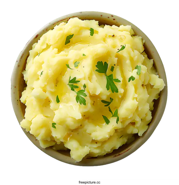 [Transparent Background PNG]bowl of mashed potatoes