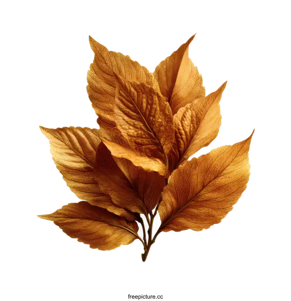 [Transparent Background PNG]Golden Autumn Leaves Arrangement Closeup