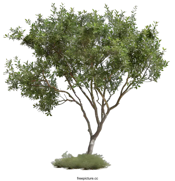 [Transparent Background PNG]Green Tree with a White Background