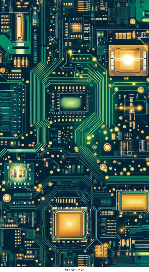 High-Tech Circuit Board Pattern Design