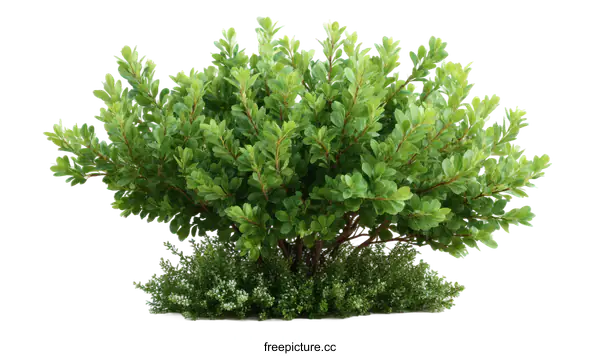 [Transparent Background PNG]Close-up of a Lush Green Bush on a White Background