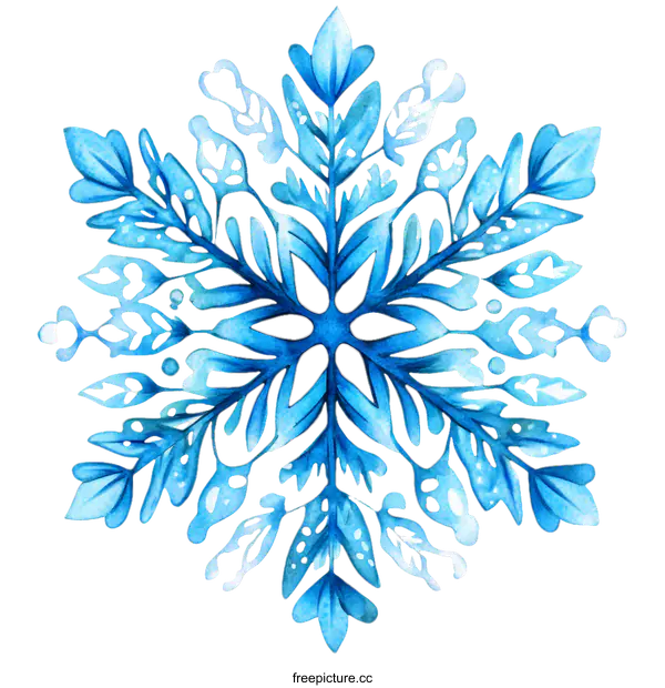[Transparent Background PNG]Beautiful Watercolor Snowflake Design