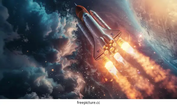 Space Shuttle Discovery Launch into Space