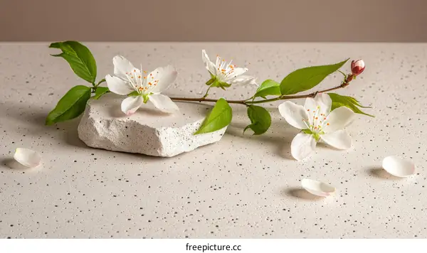 Elegant Spring Blossoms on a Textured Surface