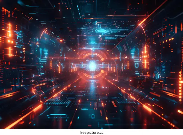 Futuristic Technology Tunnel Background