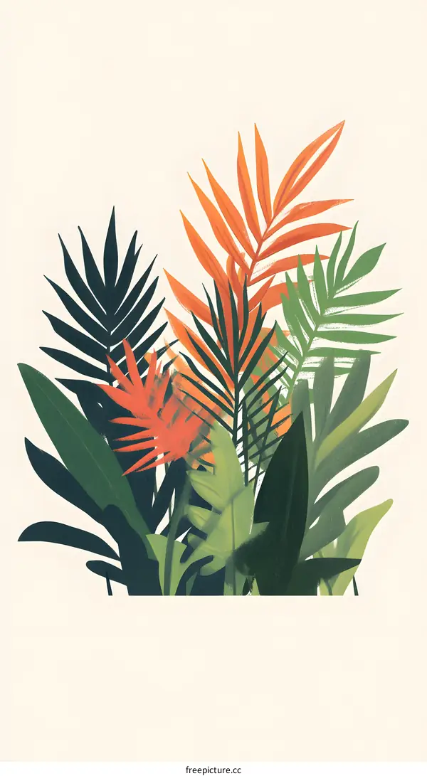 Tropical Leaves Illustration Art Print