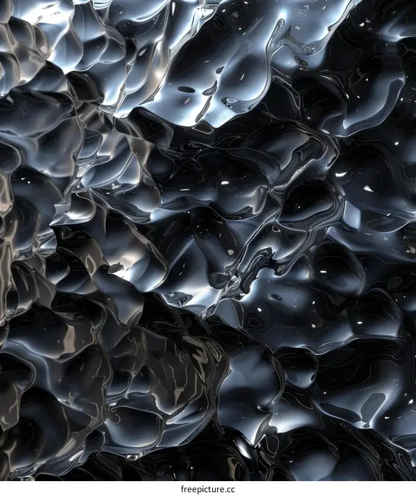 Black and Silver Liquid Metal Texture