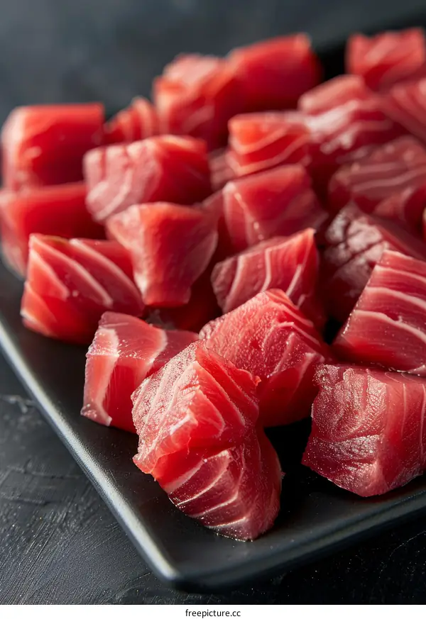 diced raw tuna