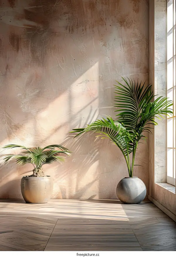 Interior Design with Beige Walls and Plants