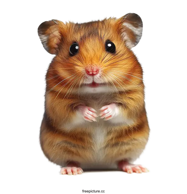 [Transparent Background PNG]Cute Syrian Hamster Close-up