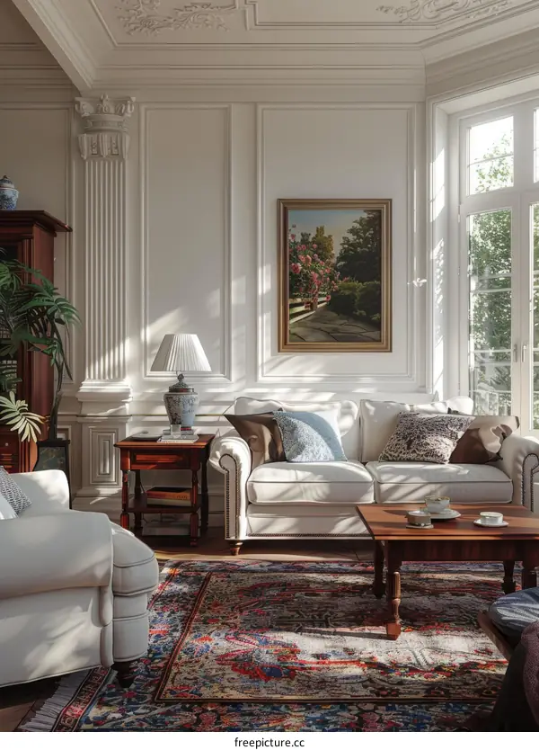 Elegant Living Room Interior Design Illustration