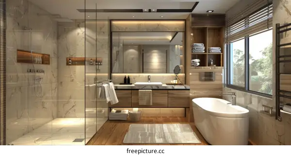 Modern Bathroom Interior Design Rendering