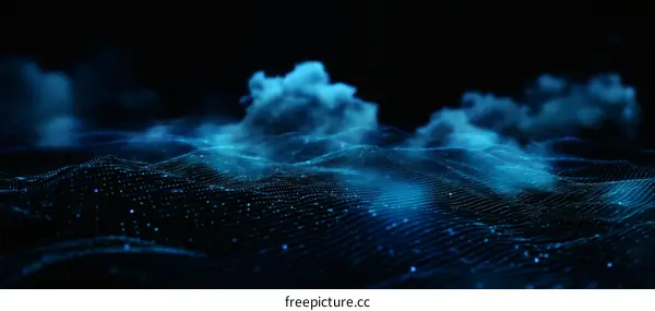 Abstract Digital Landscape at Night