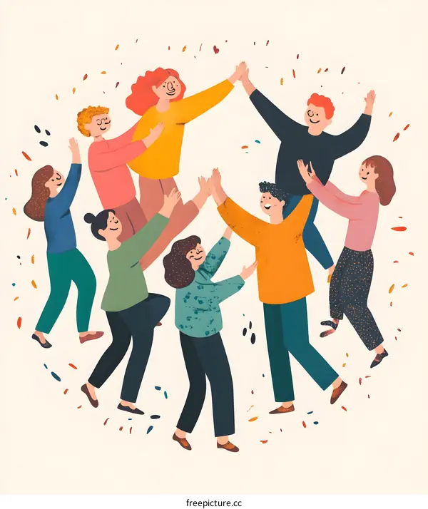 Group of People Celebrating Success Together